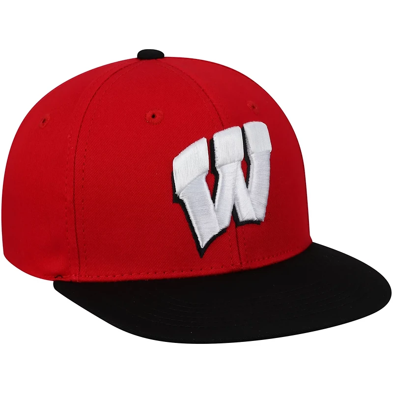 Youth Top of the World Wisconsin Badgers Maverick Snapback Adjustable Hat