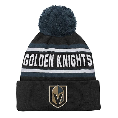 Youth Vegas Golden Knights Jacquard Cuffed Knit Hat with Pom