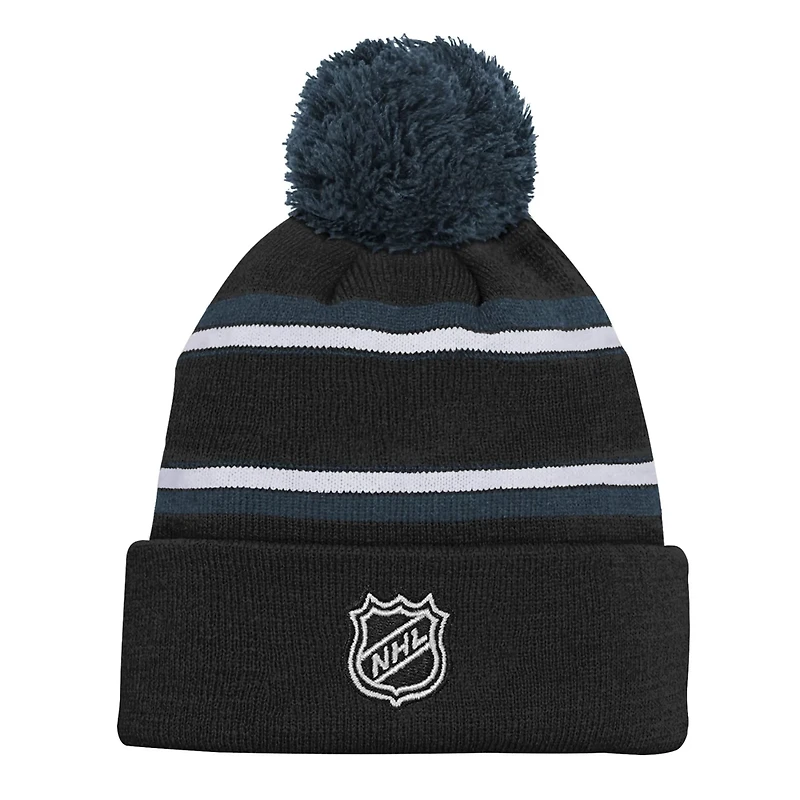 Youth Vegas Golden Knights Jacquard Cuffed Knit Hat with Pom