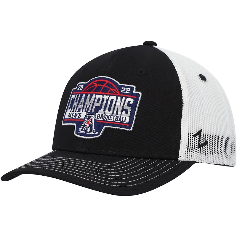 Zephyr /White Houston Cougars 2022 AAC Basketball Conference Tournament Champions Locker Room Adjustable Hat