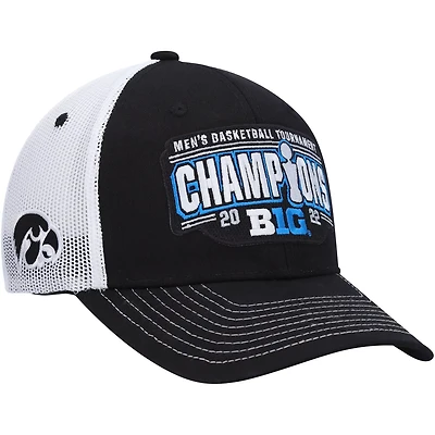 Zephyr /White Iowa Hawkeyes 2022 Big Ten Basketball Conference Tournament Champions Locker Room Adjustable Hat