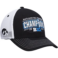 Zephyr /White Iowa Hawkeyes 2022 Big Ten Basketball Conference Tournament Champions Locker Room Adjustable Hat