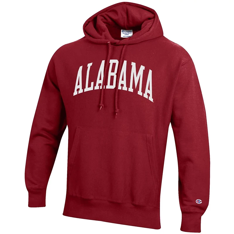 Champion Heathered Gray Alabama Crimson Tide Big  Tall Reverse Weave Fleece Pullover Hoodie Sweatshirt