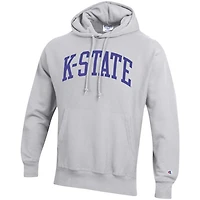 Champion Heathered Gray Kansas State Wildcats Team Arch Reverse Weave Pullover Hoodie