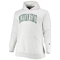 Champion Heathered Gray Michigan State Spartans Big  Tall Reverse Weave Fleece Pullover Hoodie Sweatshirt