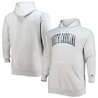 Champion Heathered Gray North Carolina Tar Heels Big  Tall Reverse Weave Fleece Pullover Hoodie Sweatshirt