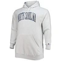Champion Heathered Gray North Carolina Tar Heels Big  Tall Reverse Weave Fleece Pullover Hoodie Sweatshirt
