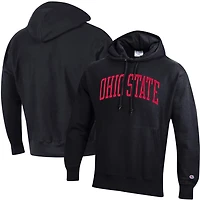 Champion Heathered Gray Ohio State Buckeyes Team Arch Reverse Weave Pullover Hoodie
