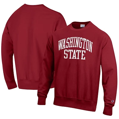 Champion Heathered Gray Washington State Cougars Arch Reverse Weave Pullover Sweatshirt