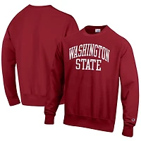Champion Heathered Gray Washington State Cougars Arch Reverse Weave Pullover Sweatshirt