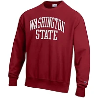 Champion Heathered Gray Washington State Cougars Arch Reverse Weave Pullover Sweatshirt