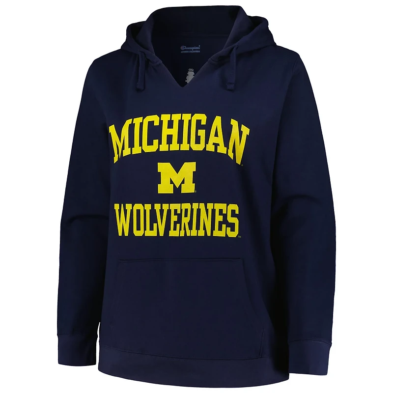 Champion Michigan Wolverines Plus Heart  Soul Notch Neck Pullover
