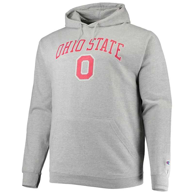 Champion Ohio State Buckeyes Big  Tall Arch Over Logo Powerblend Pullover Hoodie