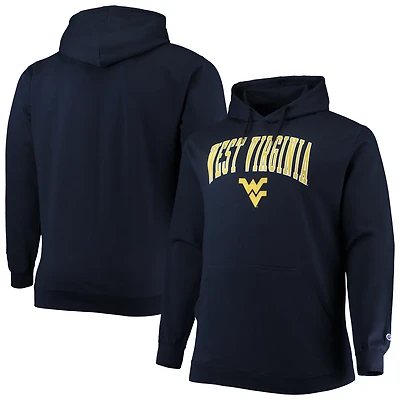 Champion West Virginia Mountaineers Big  Tall Arch Over Logo Powerblend Pullover Hoodie