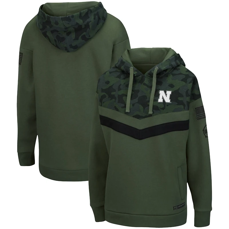 Colosseum /Camo Nebraska Huskers OHT Military Appreciation Extraction Chevron Pullover Hoodie