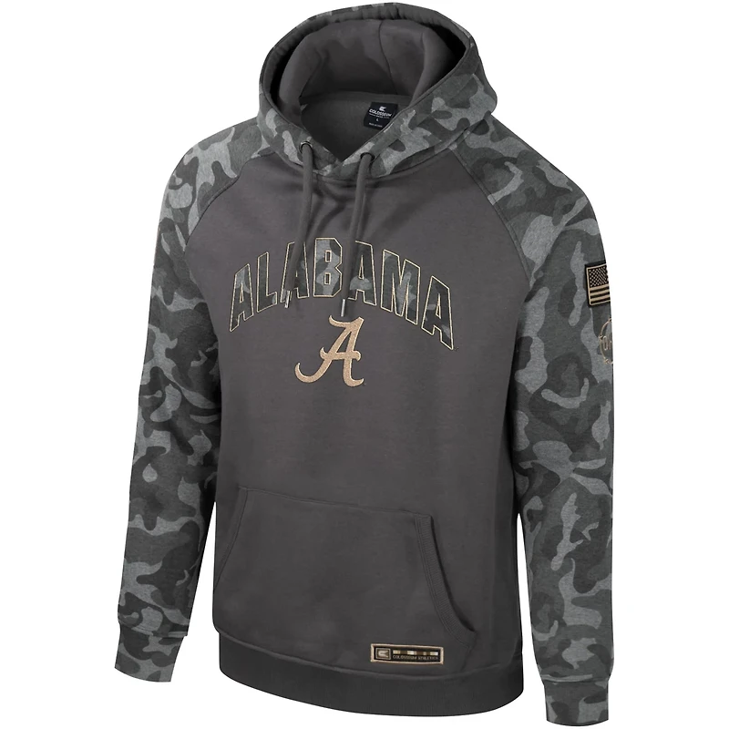 Colosseum Alabama Crimson Tide OHT Military Appreciation Camo Raglan Pullover Hoodie