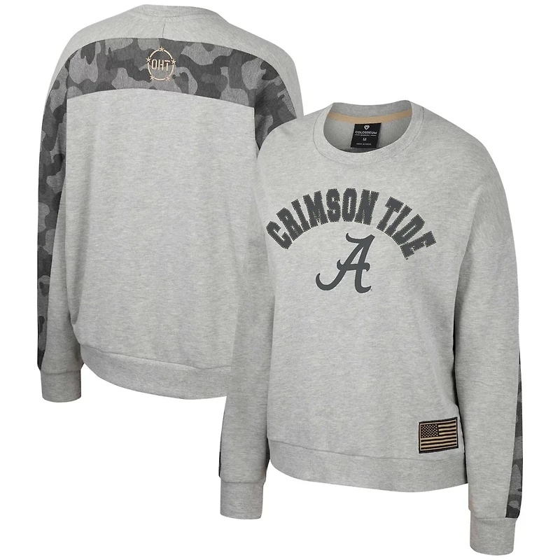 Colosseum Alabama Crimson Tide OHT Military Appreciation Flag Rank Dolman Pullover Sweatshirt
