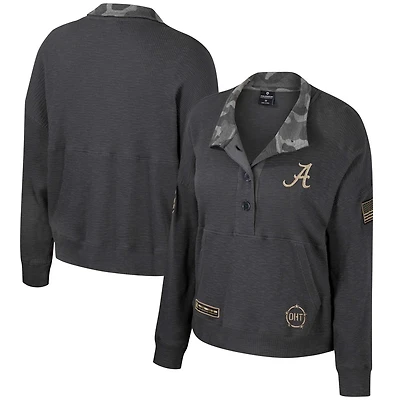 Colosseum Alabama Crimson Tide OHT Military Appreciation Payback Henley Thermal Sweatshirt