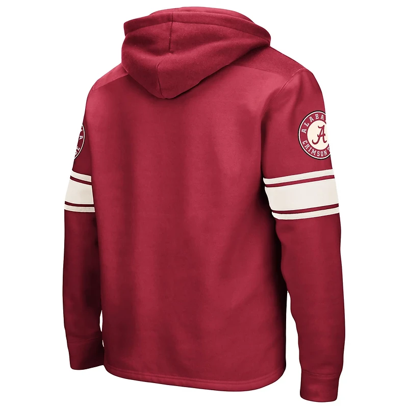 Colosseum Alabama Tide Big Tall Hockey Lace-Up Pullover Hoodie