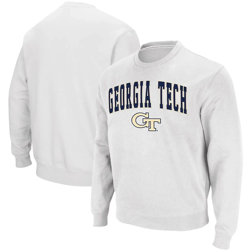 Colosseum Georgia Tech Yellow Jackets Arch  Logo Tackle Twill Pullover Sweatshirt