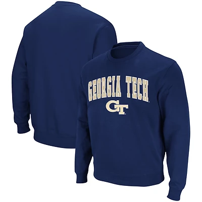 Colosseum Georgia Tech Yellow Jackets Team Arch  Logo Tackle Twill Pullover Sweatshirt