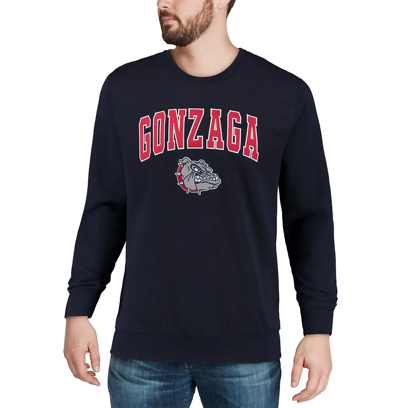 Colosseum Gonzaga Bulldogs Arch  Logo Crew Neck Sweatshirt