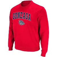 Colosseum Gonzaga Bulldogs Arch  Logo Tackle Twill Pullover Sweatshirt
