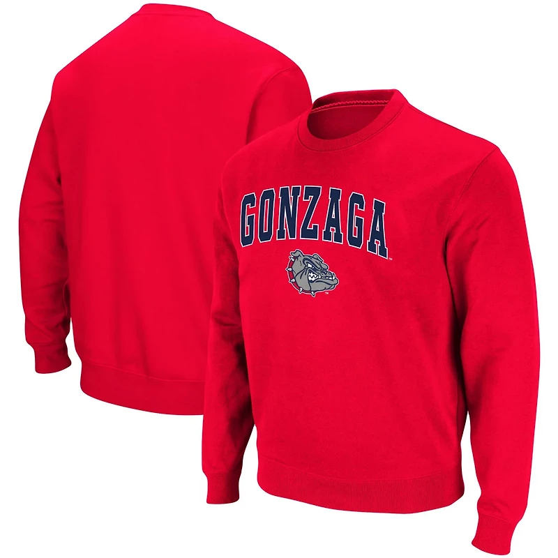 Colosseum Gonzaga Bulldogs Arch  Logo Tackle Twill Pullover Sweatshirt