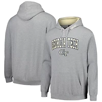 Colosseum Heathered Gray Georgia Tech Jackets Arch  Logo 30 Pullover Hoodie