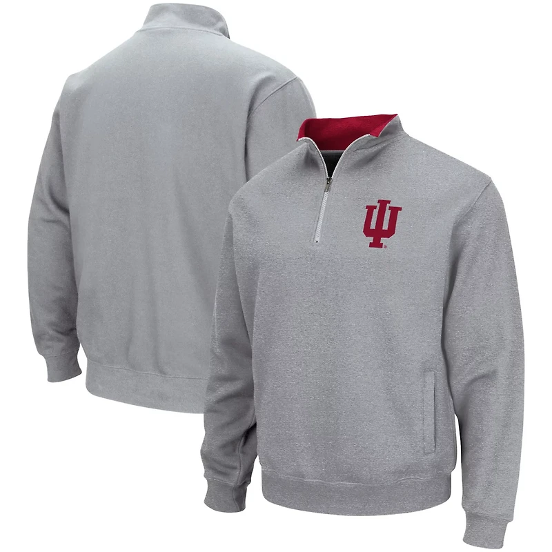 Colosseum Heathered Gray Indiana Hoosiers Tortugas Team Logo Quarter-Zip Jacket