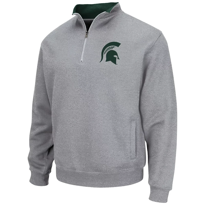 Colosseum Heathered Gray Michigan State Spartans Tortugas Team Logo Quarter-Zip Jacket