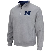 Colosseum Heathered Gray Michigan Wolverines Tortugas Team Logo Quarter-Zip Jacket