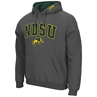 Colosseum Heathered Gray NDSU Bison Arch and Logo Pullover Hoodie