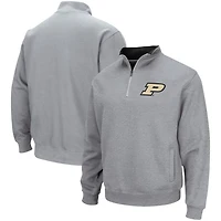 Colosseum Heathered Gray Purdue Boilermakers Tortugas Team Logo Quarter-Zip Jacket