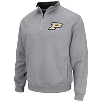 Colosseum Heathered Gray Purdue Boilermakers Tortugas Team Logo Quarter-Zip Jacket
