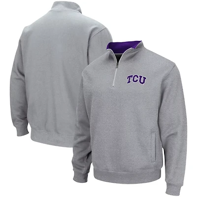 Colosseum Heathered Gray TCU Horned Frogs Tortugas Team Logo Quarter-Zip Jacket