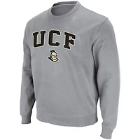 Colosseum Heathered Gray UCF Knights Arch  Logo Tackle Twill Pullover Sweatshirt