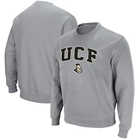 Colosseum Heathered Gray UCF Knights Arch  Logo Tackle Twill Pullover Sweatshirt