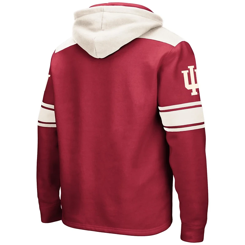 Colosseum Indiana Hoosiers Big Tall Hockey Lace-Up Pullover Hoodie