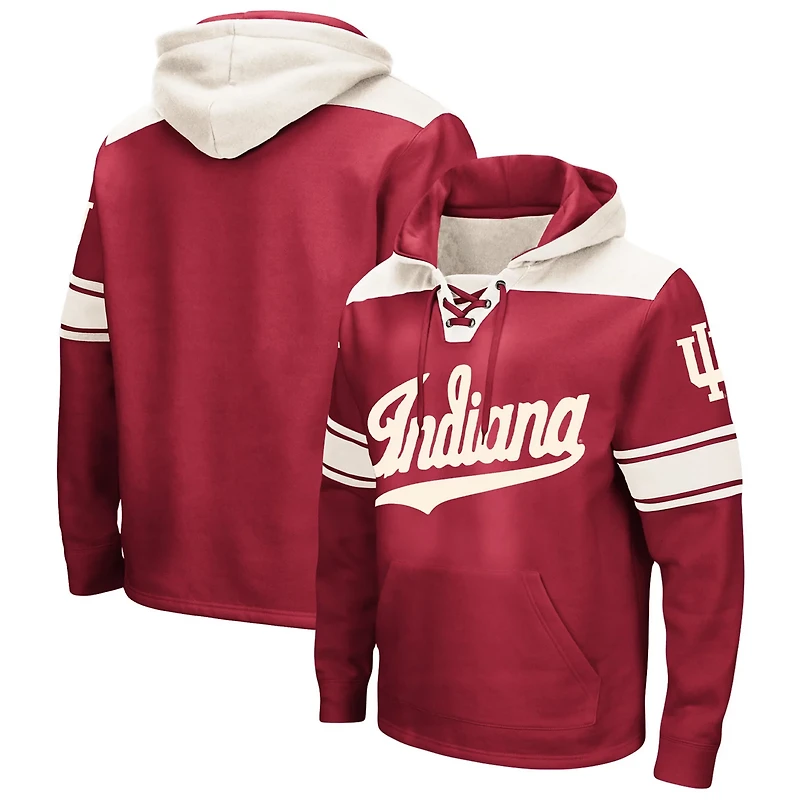 Colosseum Indiana Hoosiers Big Tall Hockey Lace-Up Pullover Hoodie