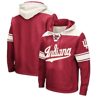 Colosseum Indiana Hoosiers Big  Tall Hockey Lace-Up Pullover Hoodie
