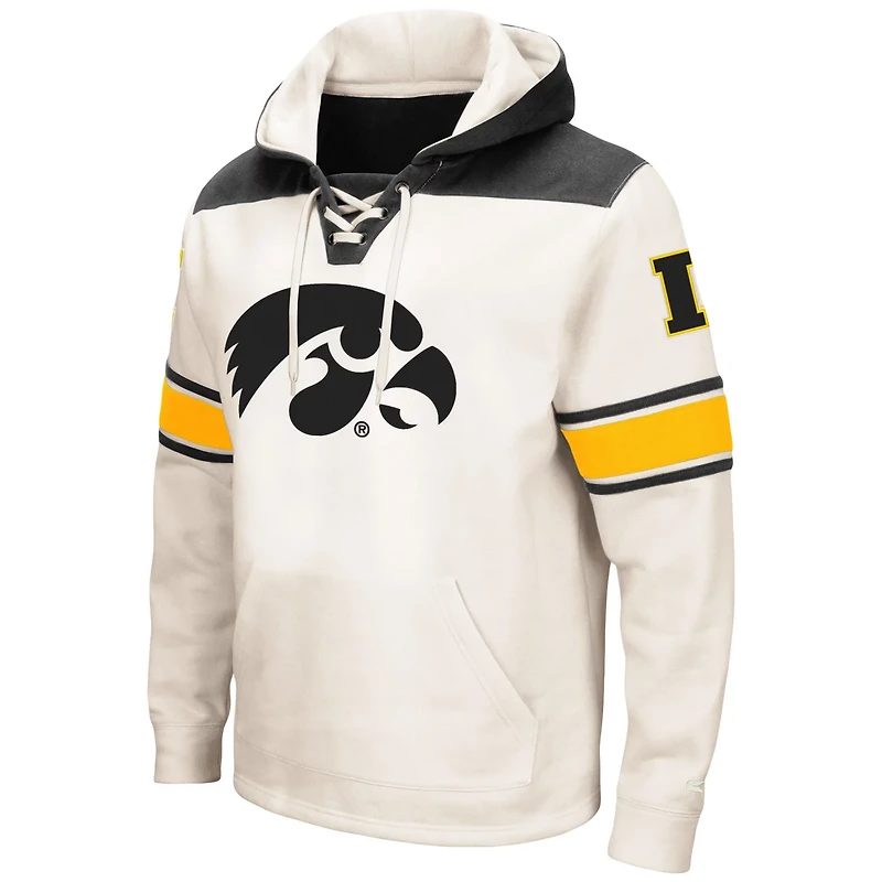 Colosseum Iowa Hawkeyes Big  Tall Hockey Lace-Up Pullover Hoodie