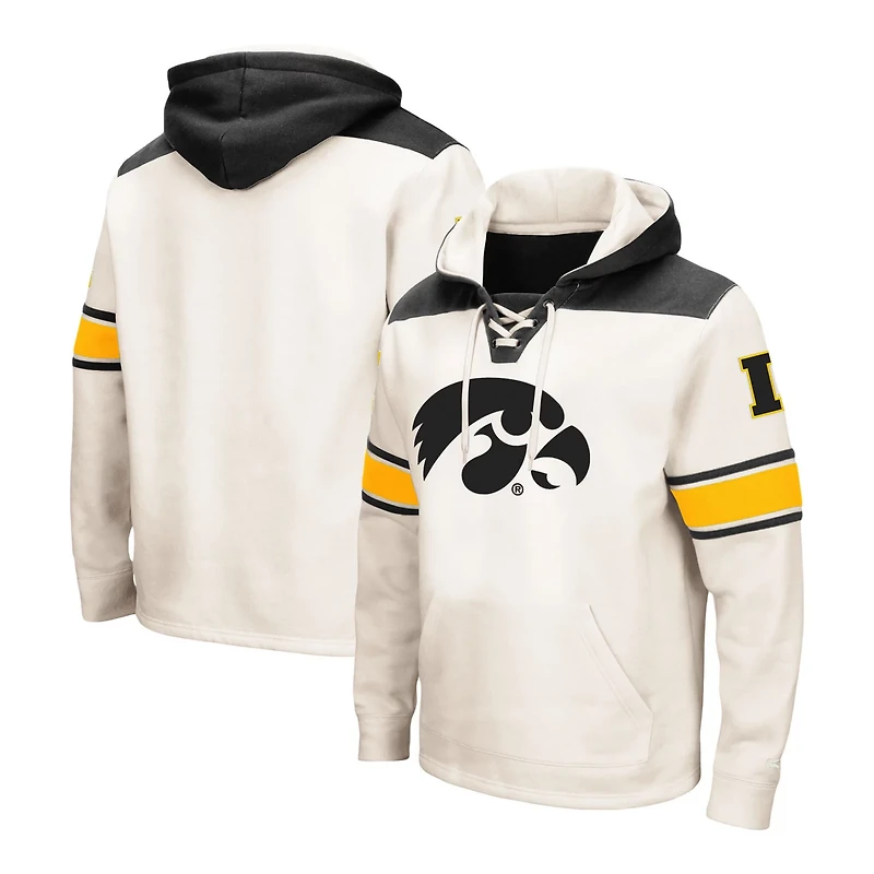 Colosseum Iowa Hawkeyes Big  Tall Hockey Lace-Up Pullover Hoodie