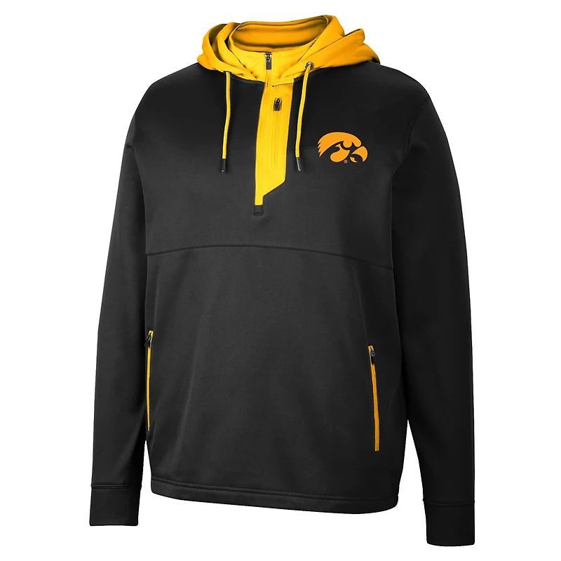 Colosseum Iowa Hawkeyes Luge 30 Quarter-Zip Hoodie