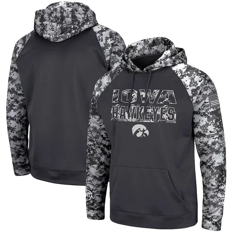 Colosseum Iowa Hawkeyes OHT Military Appreciation Digital Camo Pullover Hoodie