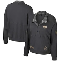 Colosseum Iowa Hawkeyes OHT Military Appreciation Payback Henley Thermal Sweatshirt