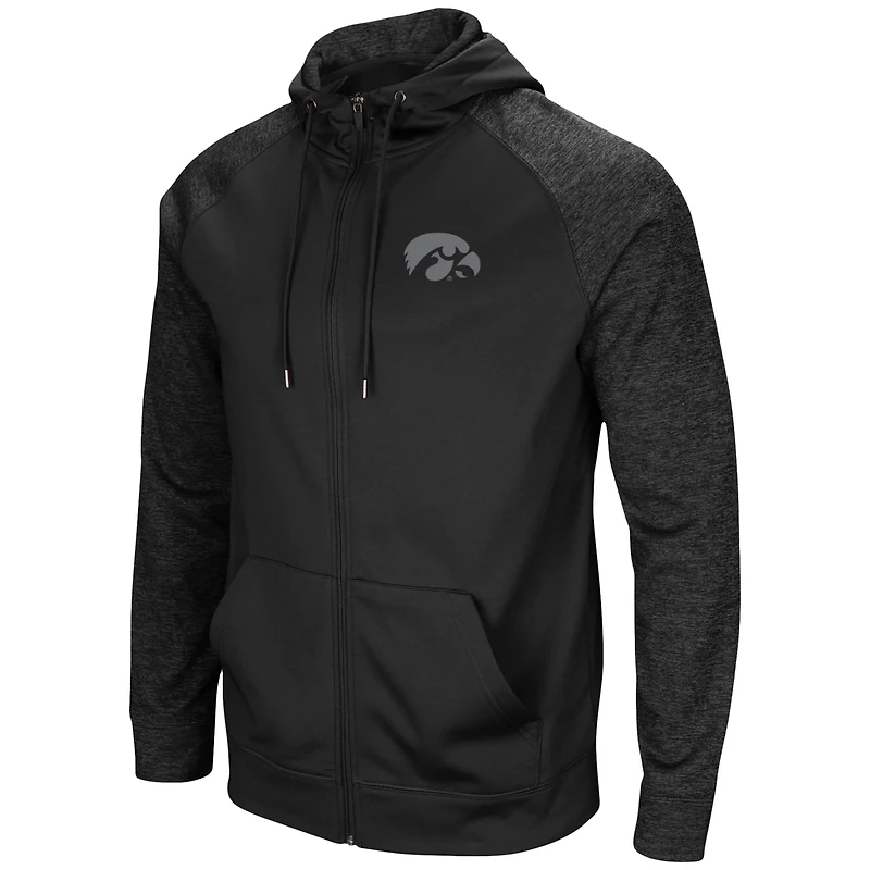 Colosseum Iowa Hawkeyes out 30 Tonal Raglan Full-Zip Hoodie