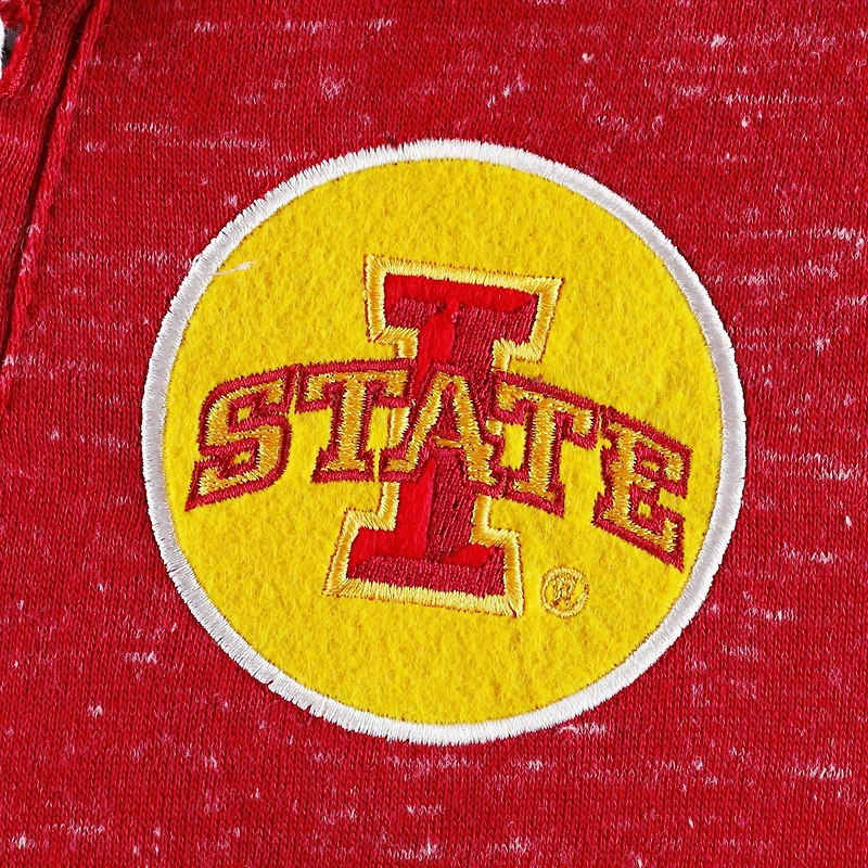 Colosseum Iowa State Cyclones The Devil Speckle Lace-Placket Raglan Pullover Hoodie
