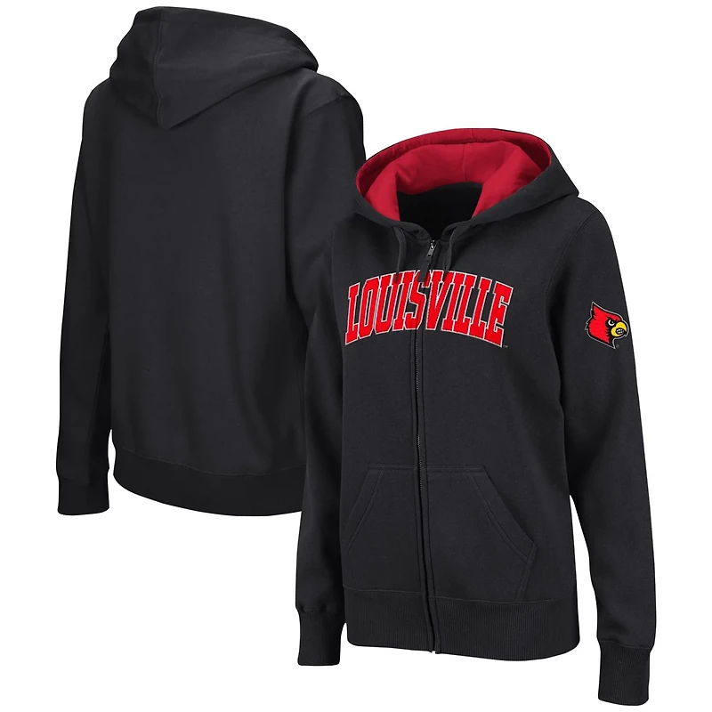 Colosseum Louisville Cardinals Arched Name Full-Zip Hoodie