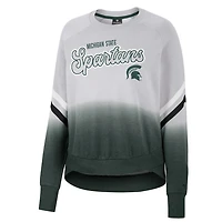 Colosseum Michigan State Spartans Cue Cards Dip-Dye Raglan Pullover Sweatshirt
